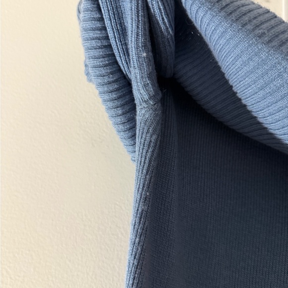 NAADAM Wool Cashmere Blend Off the Shoulder Midi Dress in Slate Blue Size XS - Picture 9 of 16